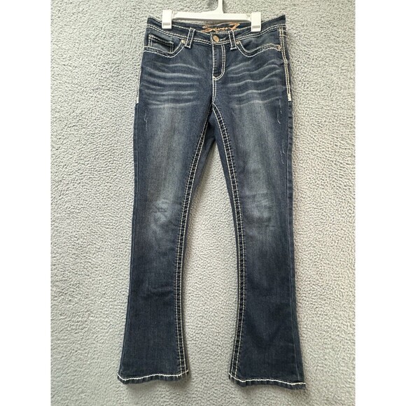 Seven7 Denim - Seven 7 Jeans Womens 10 Blue Racker Slim Pockets Sticthing Flared